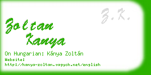zoltan kanya business card